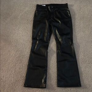 GAP Faux Leather Black Boot Mid Rise Pants size 28/6s